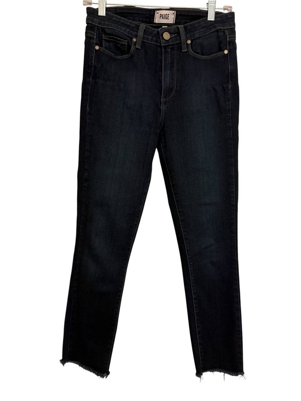 PAIGE Hoxton Blue Ultra Skinny Raw-Hem Jeans